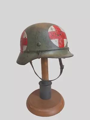 WWII M35 German Medic Sanitat Camo Helmet • $159.99