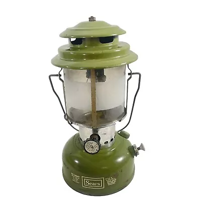 Vintage Sears Lantern Coleman Avocado Green Frosted Globe Double Mantle 72325 • $225