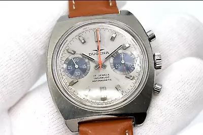 Dugena 1970s Great Dial Chronograph Wristwatch - Valjoux Cal. 7733 - Freshly Ser • $576.99