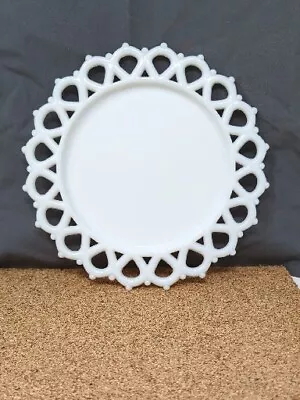 Westmoreland White Milk Glass Plate Doric Open Lace 8+  Salad Lunch Plate • $9