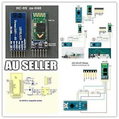 HC-05/HC-06 Wireless Bluetooth Transceiver Module Arduino Master PI Slave  • $7.10