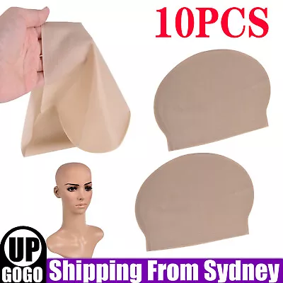 10PCS Rubber Bald Skinhead Wig Cap Costume Latex Dress Up Party Head Cover • $38.99