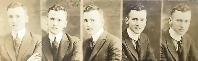 Vtg 1910’s PHOTO BOOTH STRIP OF 5 LOT Handsome Young Edwardian Man In Suit • $10