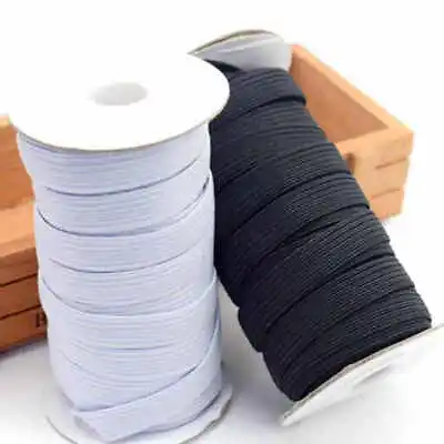 18 Mm 3/4  Inch Black Or White Elastic 12351025 Metre Lengths / Roll • £1.99