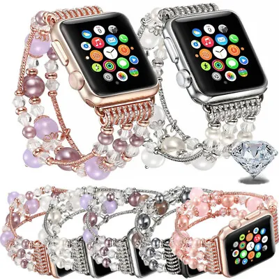 For Apple Watch Series 8 7 6 5 4 3 2 SE 49 Bling Agate Beads Strap Bracelet Band • $18.99
