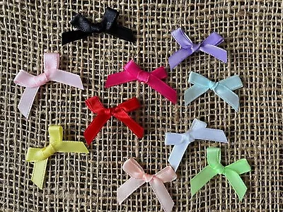 10pc Upick Satin Ribbon Bows Applique Embellishments- Scrapbook Dolls Sewing J73 • $3