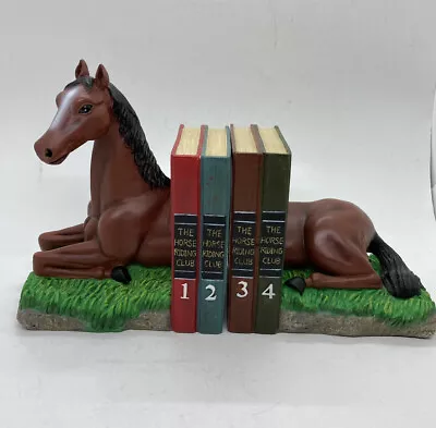 Rare Resting Horse Laying Down Wood Bookends Riding Club Book Volume Decor 7 • £78.09