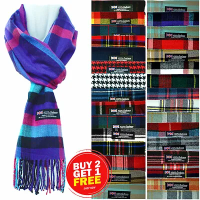 Mens Womens Winter Warm 100% CASHMERE Scarf Scarves SCOTLAND Made Plaid Wool • $7.99