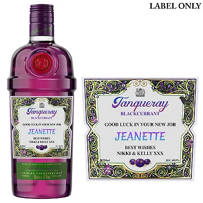 £2.79 • Buy Personalised Sticker Bottle Label For Tanqueray Royale Blackcurrant Gin Birthday