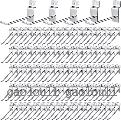 100PCS 6  8 10  Slatwall Hooks Retail Shop Display Fitting Prong Hanger Tool Arm • £19.99