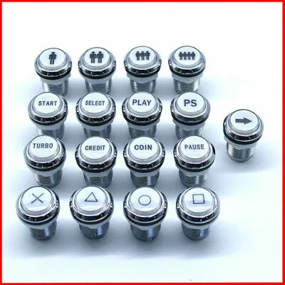 Arcade LED Push Buttons Chrome Plated 12V Illuminated Lit MAME JAMMA Video Games • $6