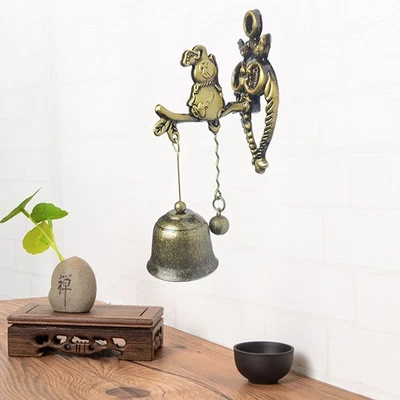£7.49 • Buy Wall Hanging Ornament Good Luck Knocker Door Bell Door Shopkeeper Metal Bell