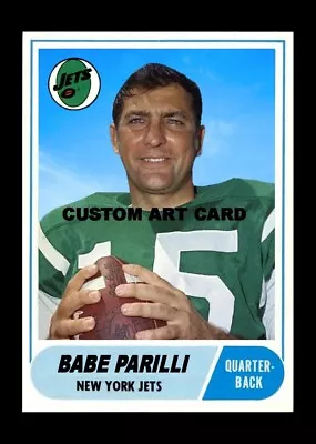 New York Jets Babe Parilli 1968 Style Custom Football Art Card Blank Back • $6.30