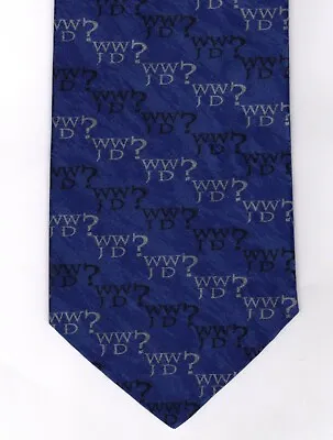 $7.45 • Buy WWJD? Men's Neck Tie Shiny Purple Silver Solid Light What Would Jesus Do 67 