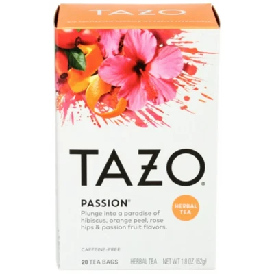 £4.80 • Buy 20 Tea Bags TAZO Herbal Tea, Passion, Caffeine-Free, Tea Bags 20 Count Box..
