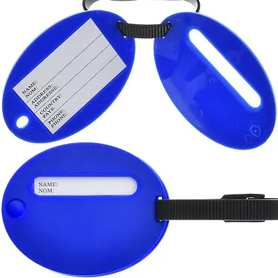 LARGE LUGGAGE SUITCASE TAG 2Pc Address Name Label Id Card Baggage Travel Bag Set • £3.48