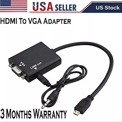 Mini HDMI Male To VGA Female Cable Video Converter Adapter HD Conversion Cable • $9.99