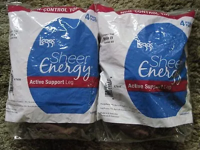 $44.99 • Buy 8 Pair L'eggs Leggs Sheer Energy Active Support Suntan Pantyhose Size B