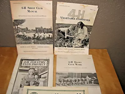 Set Of 4 Vintage 4-H Club Bulletins May 1929 April 1938May 1939 April 1945 • $25
