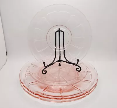 Vintage Victory Luncheon Plates And Saucers 2 Of Each Pink Depression Glass • $26.99