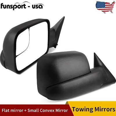 Left + Right Manual Tow Mirrors For 94-01 Dodge RAM 1500 /94-02 2500 3500 FlipUp • $59.49