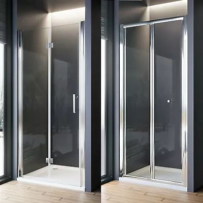 Bi Fold Shower Door Frameless/Framed Glass Enclosure Cubicle 700/760/800/860/900 • £133.99