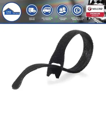 BLACK & WHITE VELCRO® ONEWRAP Double Sided Strap Reusable Cable Tie Various Size • £10.89