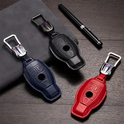 Real Leather Car Key Fob Case Cover For Mercedes Benz W203 W210 W211 AMG W204 • $42.90