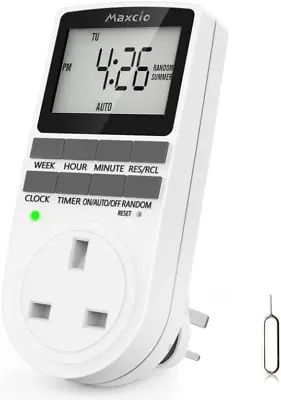 £12.87 • Buy Digital Timer Plug Socket, Maxcio Electrical Programmable Plug Timer Switch, And