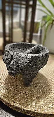 Molcajete 100%Mexican Mortar &Pestle Stone  Salsa Maker 7  Pig Medium Size • $15.20