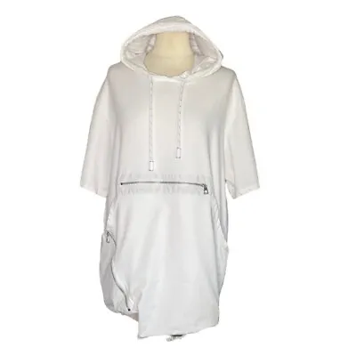 Decibel Mens Zipper Long Short Sleeve Hoodie White Size XL • $12.04