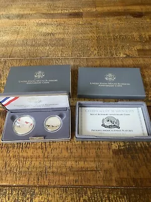 1991 Mount Rushmore Anniversary 2 Coin Proof Set All Original. • $38