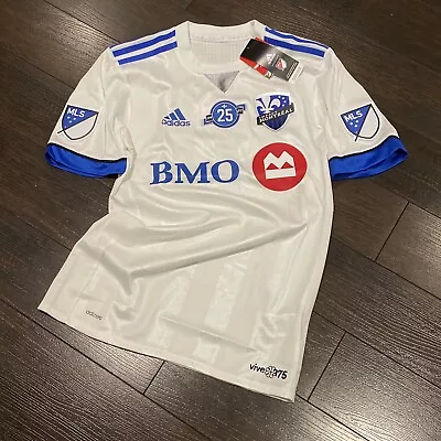 NWT! 2017-18 Montreal Impact Adidas Jersey Mens S White 25th Anniversary Patch • $55.02