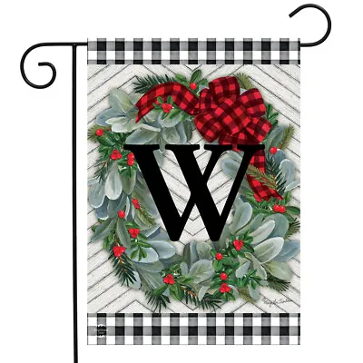 Winter Wreath Monogram Letter W Garden Flag 12.5  X 18  Briarwood Lane • $9.86