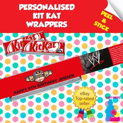 £2.25 • Buy 7 Personalised WWE Wrestling Kitkat Birthday Party Self Adhesive Wrappers