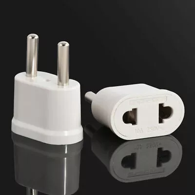 1x White Travel US USA To EU Europe Charger Wall AC Power Plug Adapter Converter • $2.45