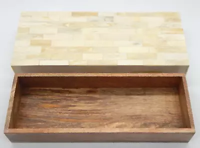 West Elm Inlaid Lacquered Tiled Mosaic Wood Trinket Or Jewelry 14  X 6  Box • $75