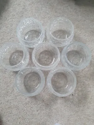 £3 • Buy 7x Crackled Glass Effect Tealight Votive Candle Holders 
