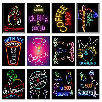£3.07 • Buy Neon Prints Retro Metal Signs/Plaques Man Cave, Cool Novelty Gift, Home Decor 2