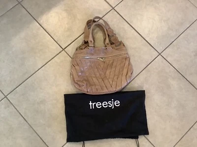 $19 • Buy Large Treesje Bag Beige Leather Layered  EUC 