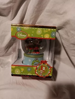 2012 DISNEY STORE MICKEY & MINNIE MOUSE HOLIDAY 4  SNOW GLOBE NEW Christmas Gift • $29