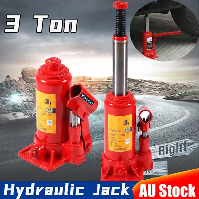 3 Ton Hydraulic Bottle Jack Car Lift Stand Floor Lifting Heavy Duty Repair Tool • $29.99