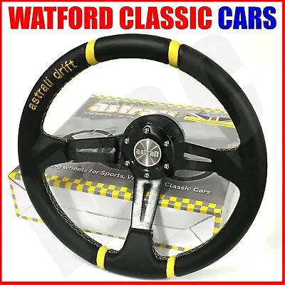 Astrali DRIFT 14  Leather Steering Wheel MG MGB GT MGB Roadster MG Midget  • $126.23