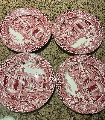 4 Vintage Transferware 6  Bread Plates W.R.Midwinter  Landscape  • $25