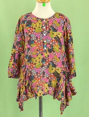 Mimi & Maggie Boutique Girl Dress Multicolor Floral Peasant Tunic  EUC Size 5 • $16.90