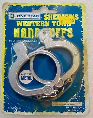 VINTAGE LONE STAR TOYS - Sheriffs Western Town Handcuffs - New Sealed • £19.99