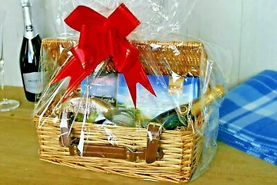 Wicker Hamper Picnic Basket Make Your Own Gift With Ribbon Storage Christmas • £14.90
