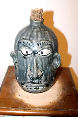 Wayne Hewell  Face Jug Pottery Folk Art  10''x 7'' • $100