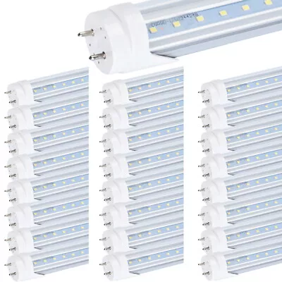 T8 4FT LED Tube 22W 4000K~6500K Double-end Bypass Ballast MILKY CLEAR G13 Bi-Pin • $138.31