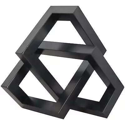 12  X 7  Black Metal Abstract Shaped Geometric Sculpture • $27.48